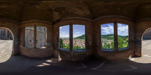 View of Heidelberg from one of the castle’s corner towers.
